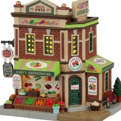Lemax gary's greengrocer verlicht kersthuisje Caddington Village 2022