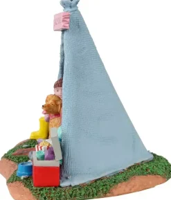 Lemax girls backyard camping kerstdorp tafereel 2021