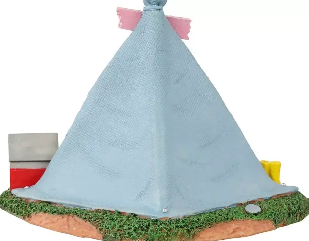Lemax girls backyard camping kerstdorp tafereel 2021