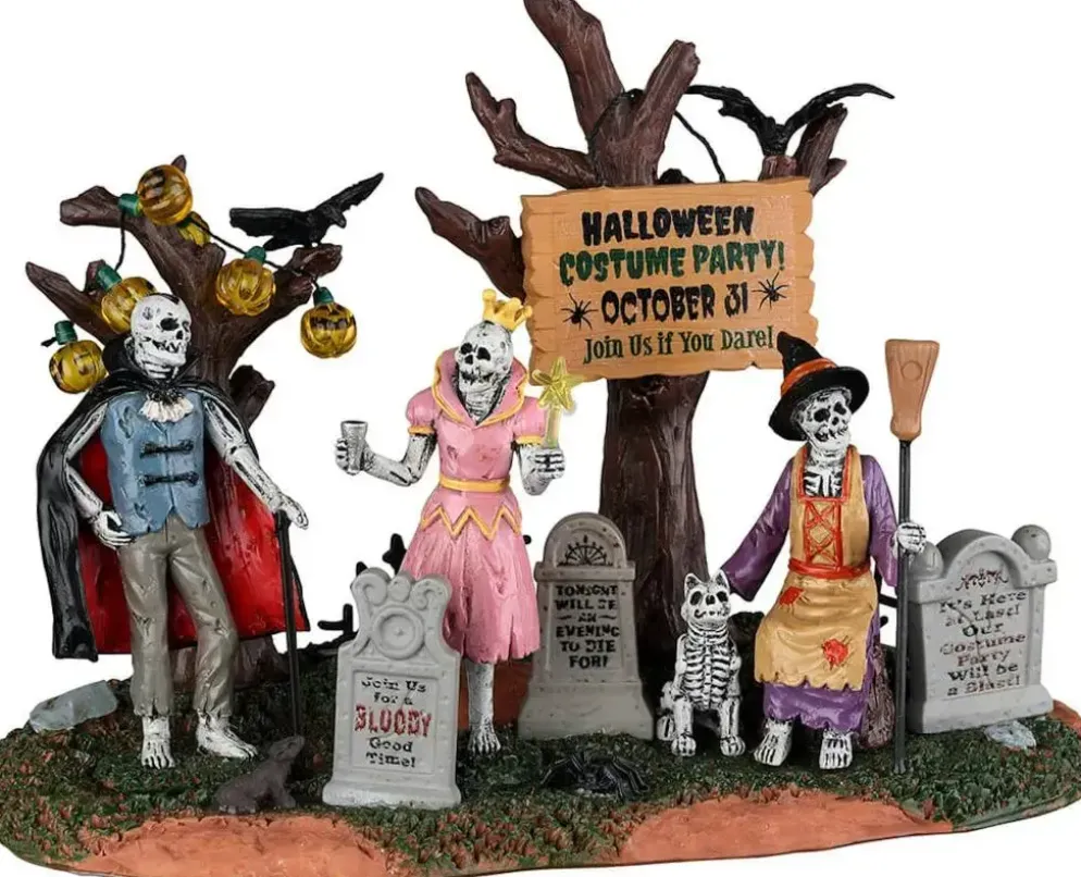 Lemax graveyard costume party tafereel Spooky Town 2022