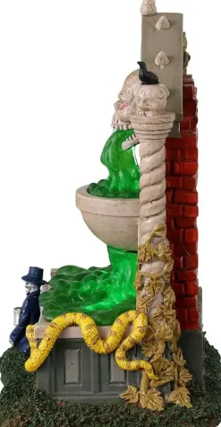 Lemax grime and slime spring verlicht tafereel Spooky Town 2024