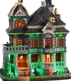Lemax grimsbury haunted house, with 4.5v adaptor verlicht huisje Spooky Town 2020