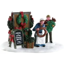Lemax handmade wreaths kerstdorp tafereel Caddington Village 2018