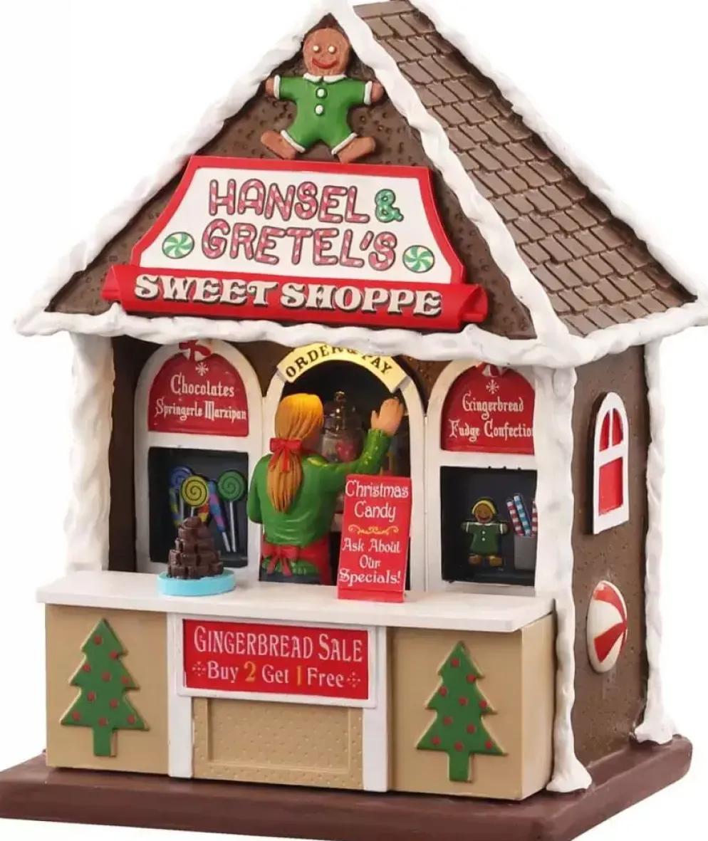 Lemax hansel & gretel's sweet shoppe verlicht kerstdorp tafereel Caddington Village 2022