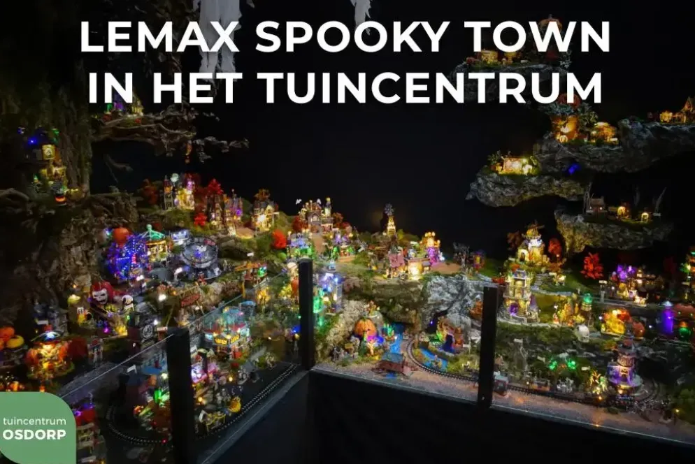 Lemax headstone mill brewery bewegend huisje Spooky Town 2023