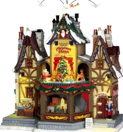 Lemax holiday hamlet christmas shoppe bewegend kersthuisje Caddington Village 2016