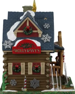 Lemax holly & ivy's christmas yard decor verlicht kersthuisje Vail Village 2026