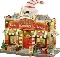 Lemax holly jolly hardware verlicht kersthuisje Santa's Wonderland 2025