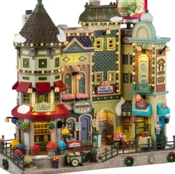 Lemax jingle bell bazaar verlichte facade Caddington Village 2024