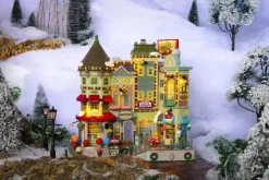 Lemax jingle bell bazaar verlichte facade Caddington Village 2024