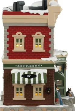 Lemax juliette's croissant & coffee shop verlicht kersthuisje Caddington Village 2024