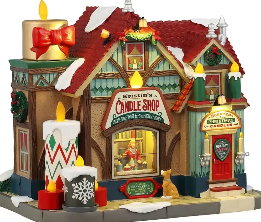 Lemax kristin's candle shop verlicht kersthuisje Caddington Village 2024