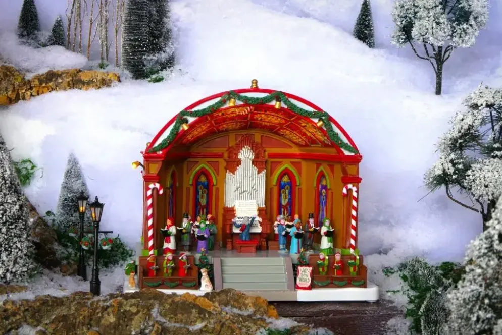 Lemax lemax christmas at the park pavilion bewegend kersthuisje Caddington Village 2024