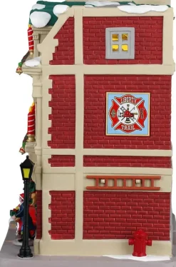 Lemax liberty trail fire house verlicht kersthuisje Caddington Village 2024