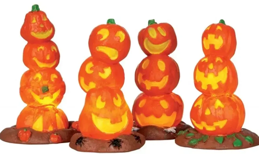 Lemax light up pumpkin stack s/4 verlichte accessoire Spooky Town 2013