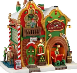 Lemax li'i murph's sleigh shop verlicht kersthuisje Santa's Wonderland 2024