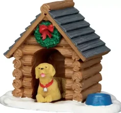 Lemax log cabin dog house kerstdorp accessoire Vail Village 2015