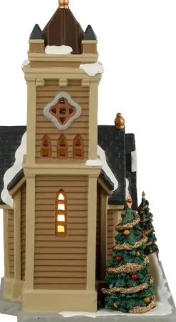 Lemax mistletoe chapel verlichte kerk Caddington Village 2022