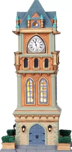 Lemax municipal clock tower verlicht kersthuisje Caddington Village 2010
