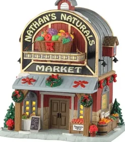 Lemax nathan's naturals market verlicht kersthuisje Harvest Crossing 2025