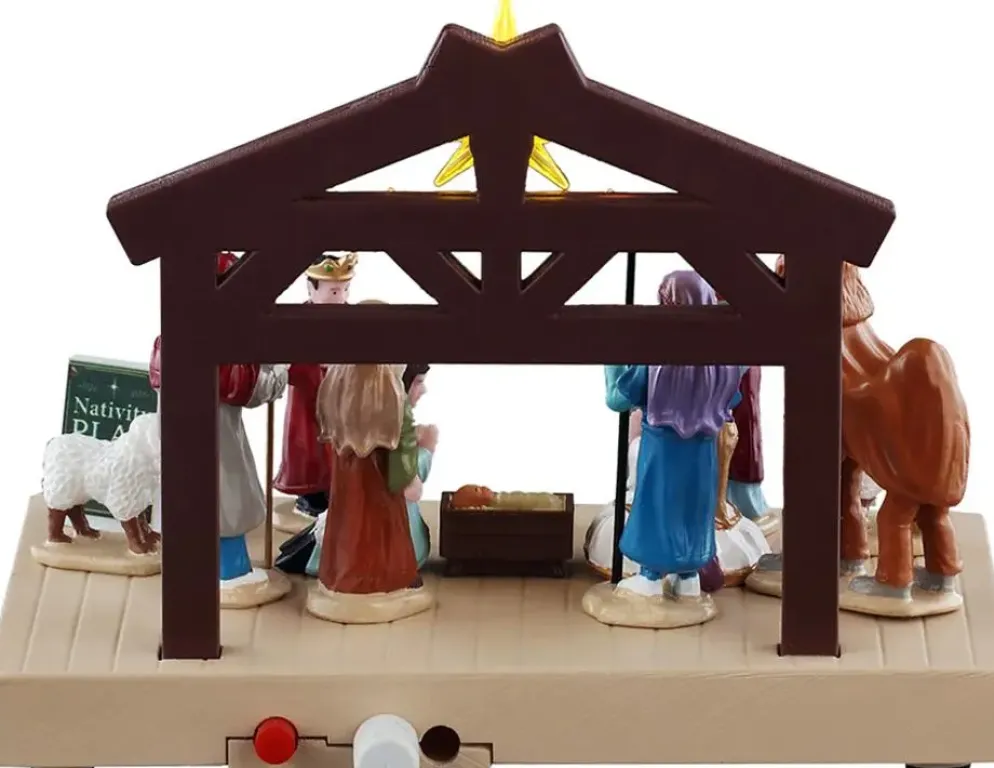 Lemax nativity play verlicht kerstdorp tafereel 2026
