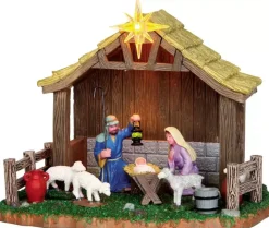 Lemax nativity scene verlicht kerstdorp tafereel 2013