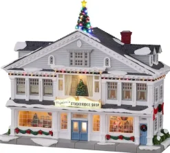Lemax nejaime's stockbridge shop verlicht kersthuisje Norman Rockwell 2023