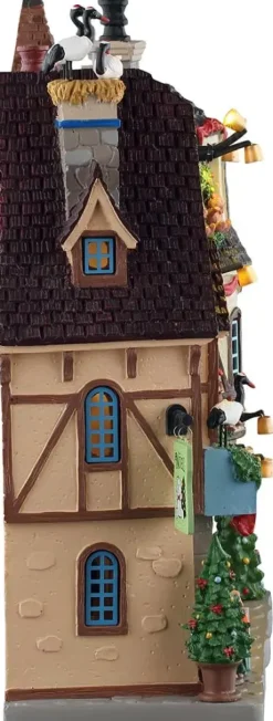 Lemax noel alsace verlichte facade Caddington Village 2025