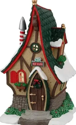 Lemax no. 4 elf lane verlicht kerstdorp tafereel Santa's Wonderland 2022