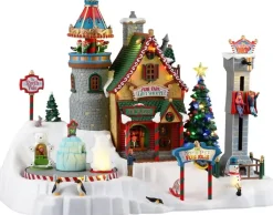 Lemax north pole fun fair bewegend kersthuisje Santa's Wonderland 2023