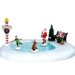 Lemax north pole ice follies bewegende schaatsbaan Santa's Wonderland 2016