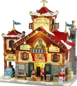 Lemax north pole outfitters verlicht kersthuisje Santa's Wonderland 2024