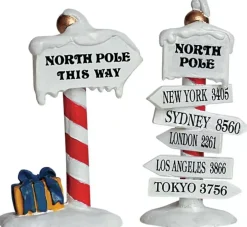 Lemax north pole signs s/2 kerstdorp accessoire Santa's Wonderland 2006