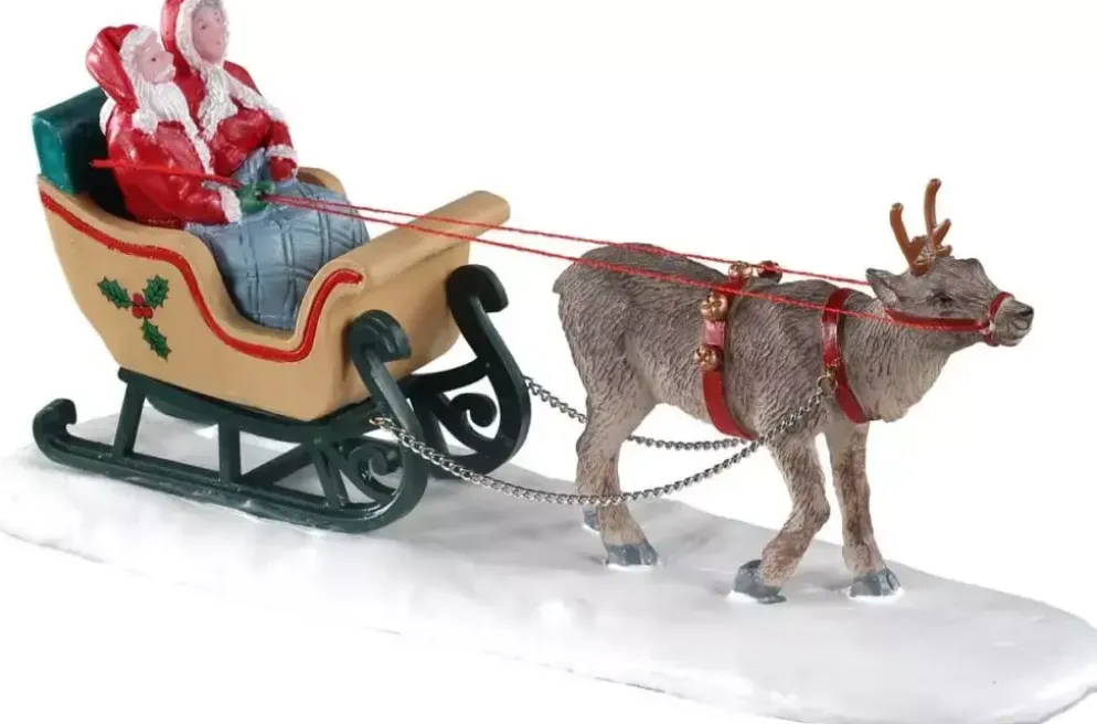 Lemax north pole sleigh ride kerstdorp tafereel Caddington Village 2020