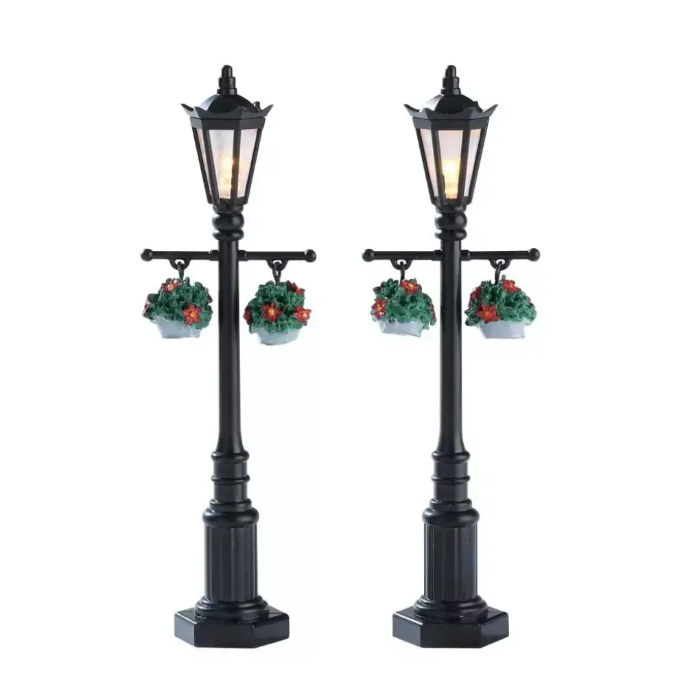 Lemax old english lamp post s/2 verlichte straatlantaarn 2017