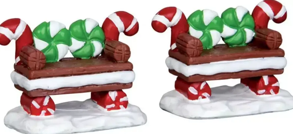 Lemax peppermint cookie bench s/2 kerstdorp accessoire Sugar 'N' Spice 2015