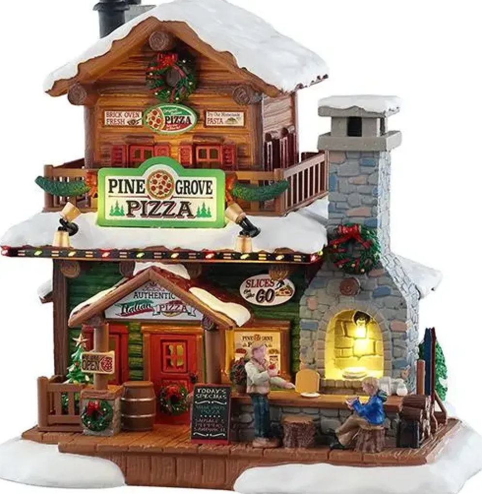 Lemax pine grove pizza verlicht kersthuisje Vail Village 2025