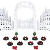 Lemax plastic arbor & picket fences w/decorations s/20 kerstdorp accessoire 2010