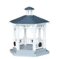 Lemax plastic gazebo with decorations kerstdorp tafereel 2010