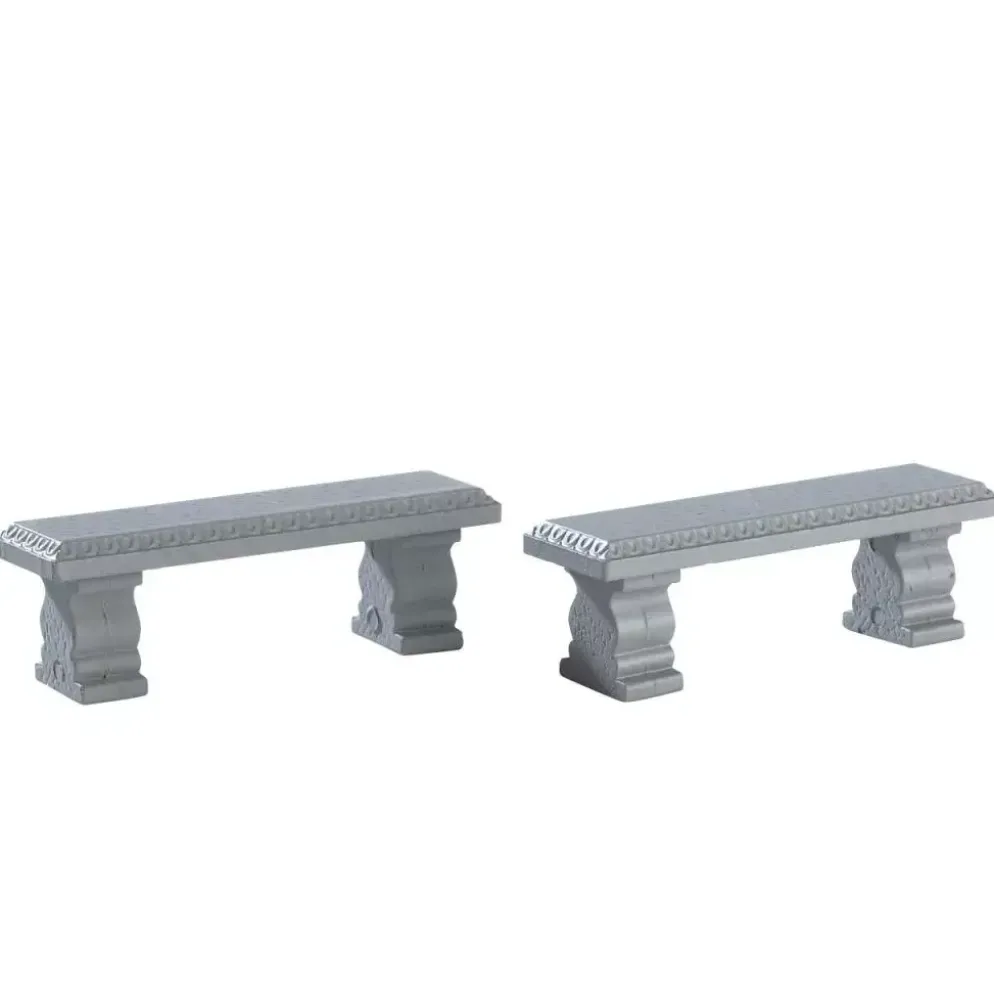 Lemax plaza bench s/2 kerstdorp accessoire 2017