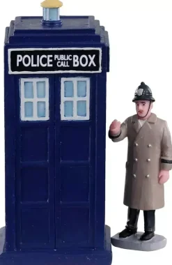 Lemax police call box s/2 kerstdorp tafereel Caddington Village 2020