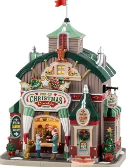 Lemax pop-up christmas cookie shop verlicht kersthuisje Caddington Village 2025