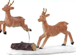 Lemax prancing reindeer kerstdorp figuur type 3 Vail Village 2018