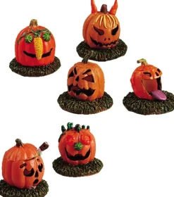 Lemax pumpkin people, set of 6 halloween figuur Spooky Town 2005