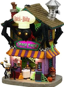 Lemax quick-bite spider diner verlicht huisje Spooky Town 2025