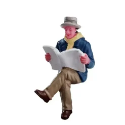 Lemax reading morning papers kerstdorp figuur type 1 2017