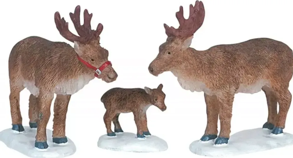 Lemax reindeer s/3 kerstdorp figuur type 3 Santa's Wonderland 2006