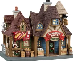 Lemax renaissance fair shops verlicht kersthuisje Caddington Village 2024