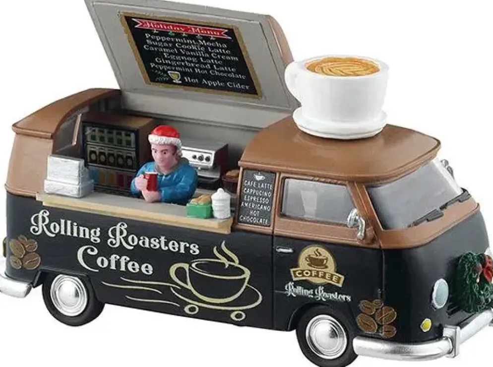 Lemax rolling roasters coffee kerstdorp tafereel 2025