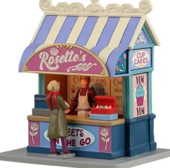 Lemax rosette's dessert bar verlicht kerstdorp tafereel Caddington Village 2023